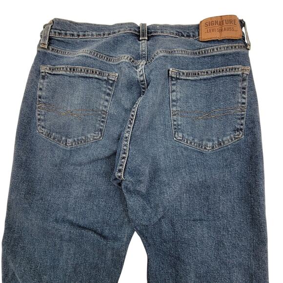 Mens Signature Levi's Relaxed Jeans 32 x 30 Blue Denim Pants Stretch - Picture 7 of 12